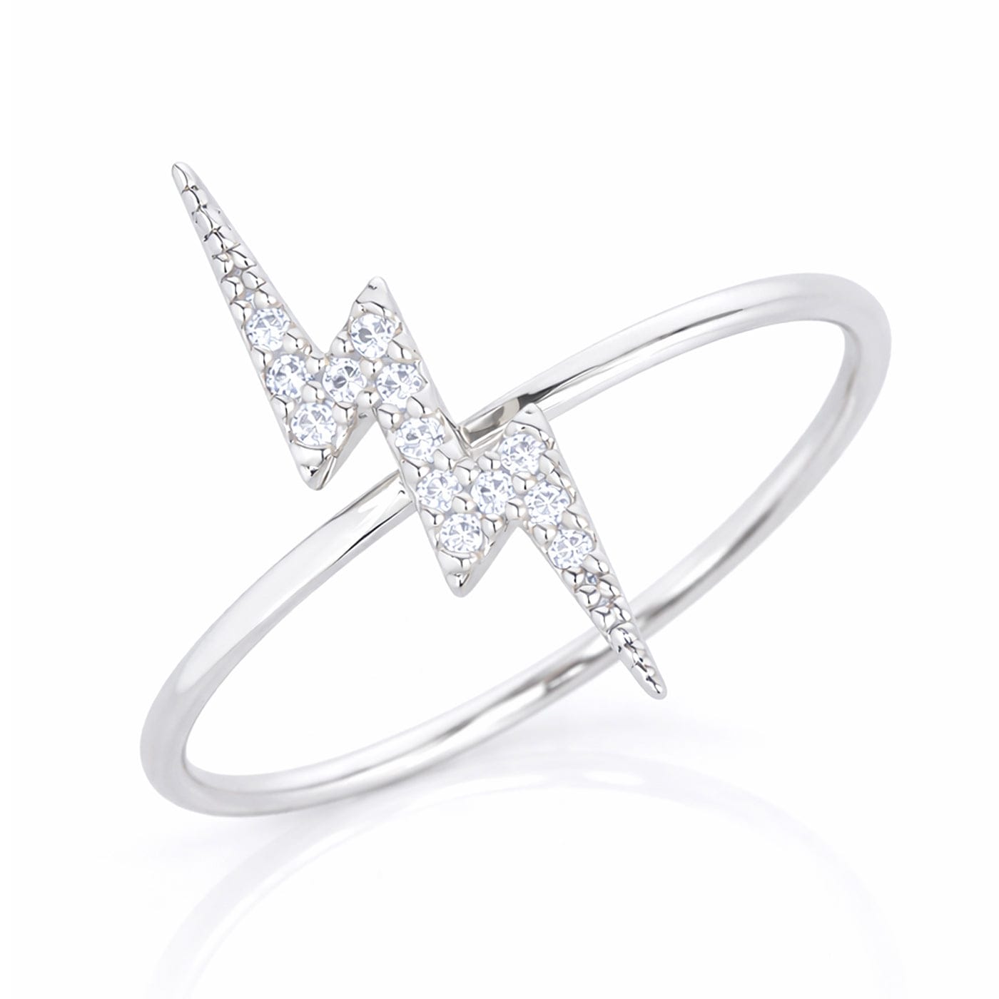 Lightning Bolt CZ Ring