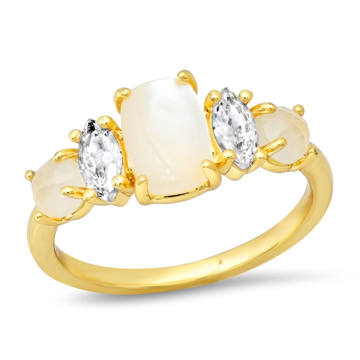 Lustrous Trio Gem Ring