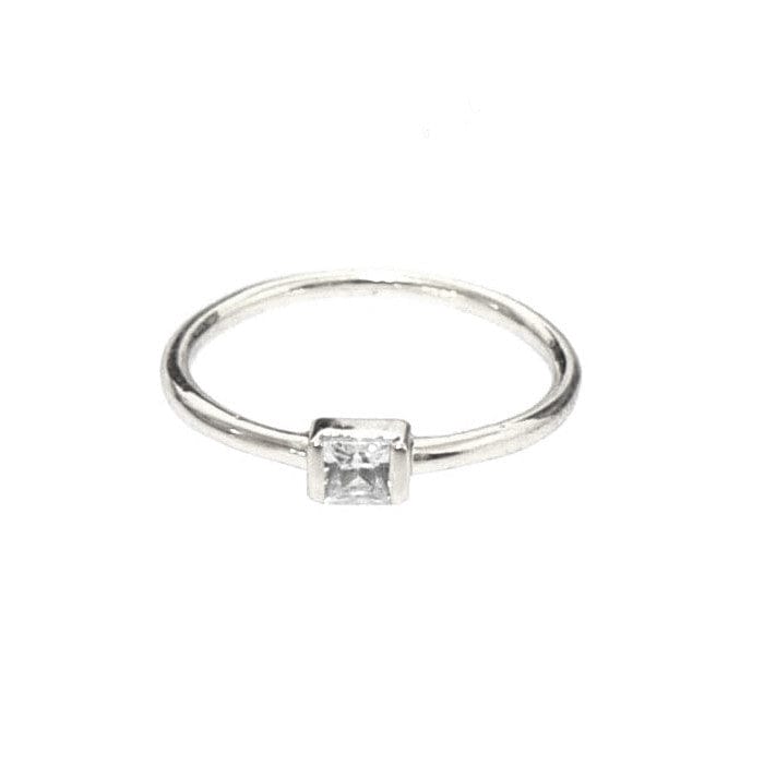 Silver Solitaire CZ Ring