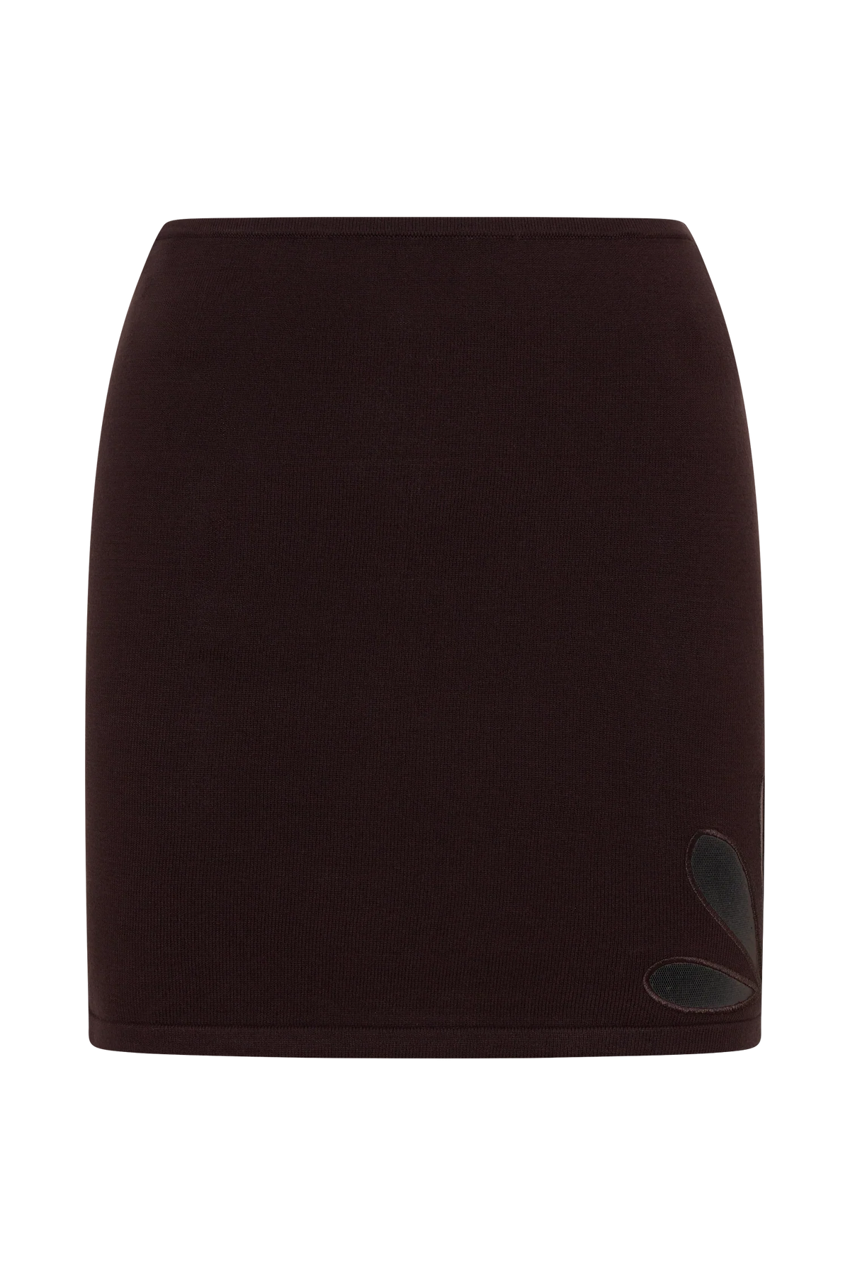 Brock Knit Cut Out Mini Skirt Dark Chocolate