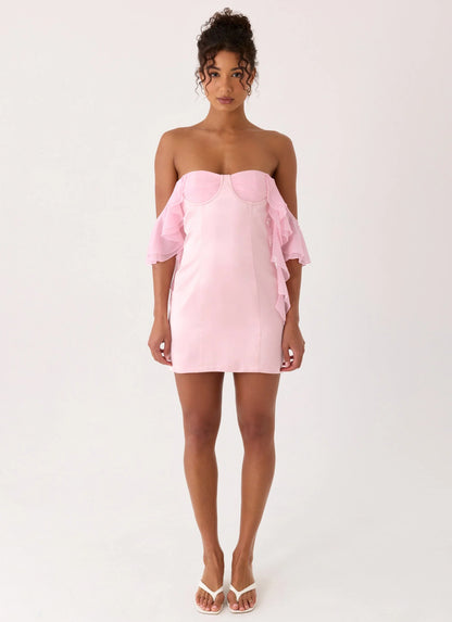 Bex Strapless Mini Dress Pink