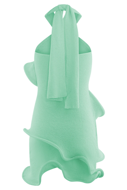 Caprice Halter Knit Mini Dress Lagoon
