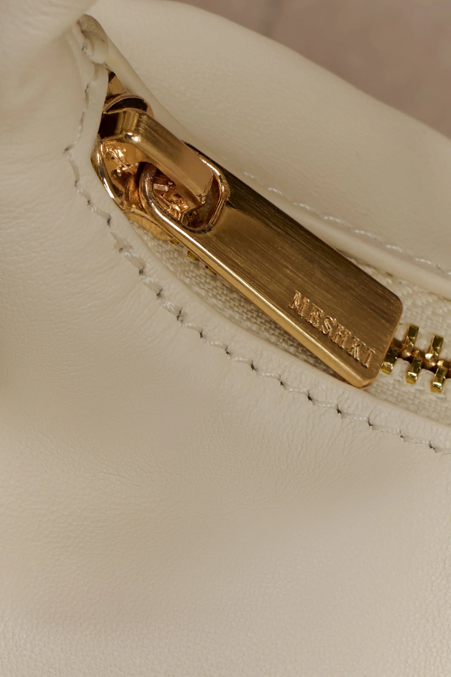 Bristol Mini Croissant Leather Bag Ivory