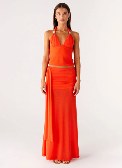 Blaze Halter Top Fire Red
