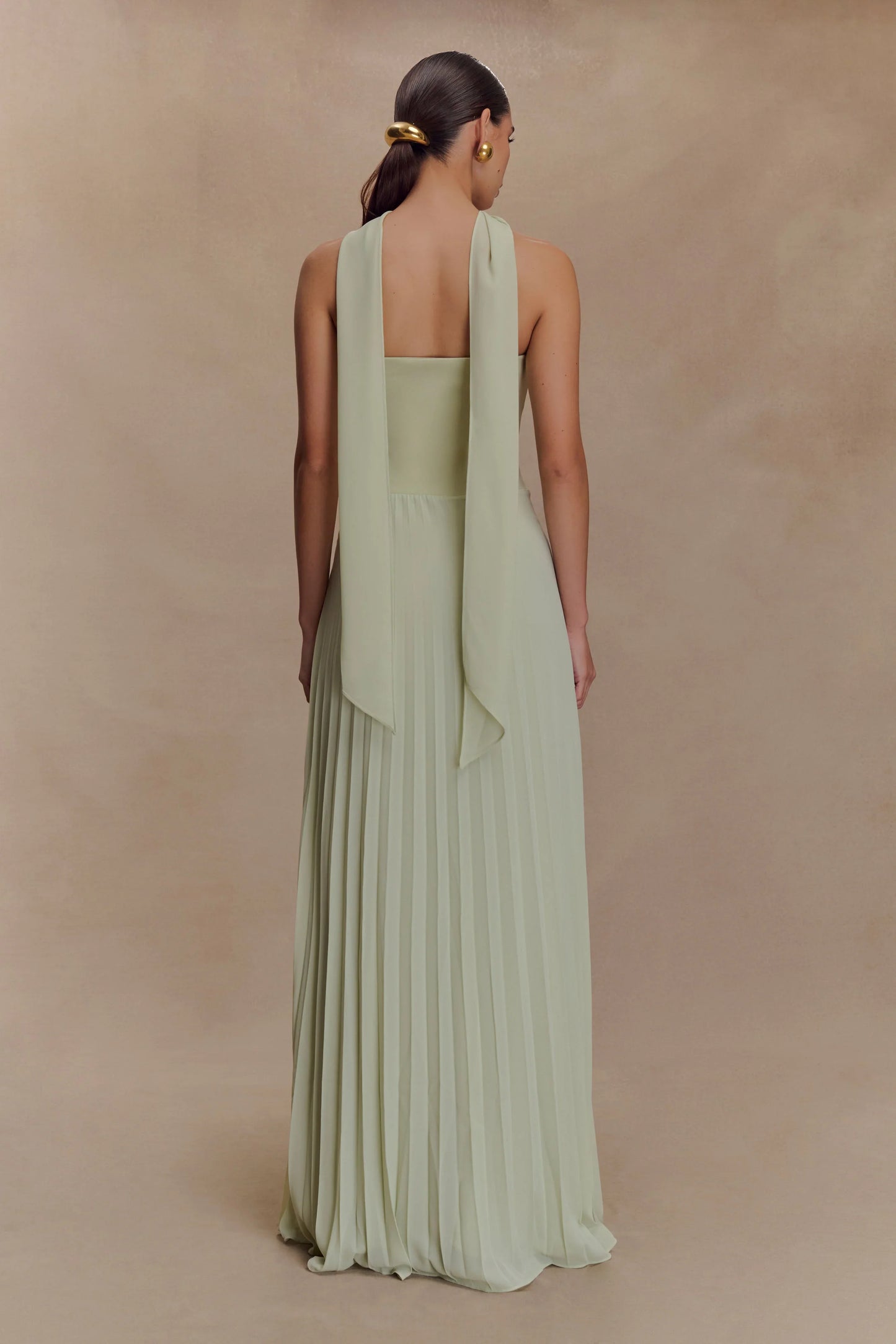 Caira Chiffon Scarf Maxi Dress Sage