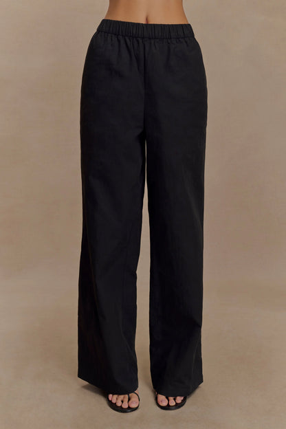 Campbell Cotton Wide Leg Pants Black
