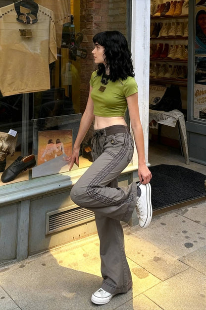 Y2K Low Waist Drawstring Pants
