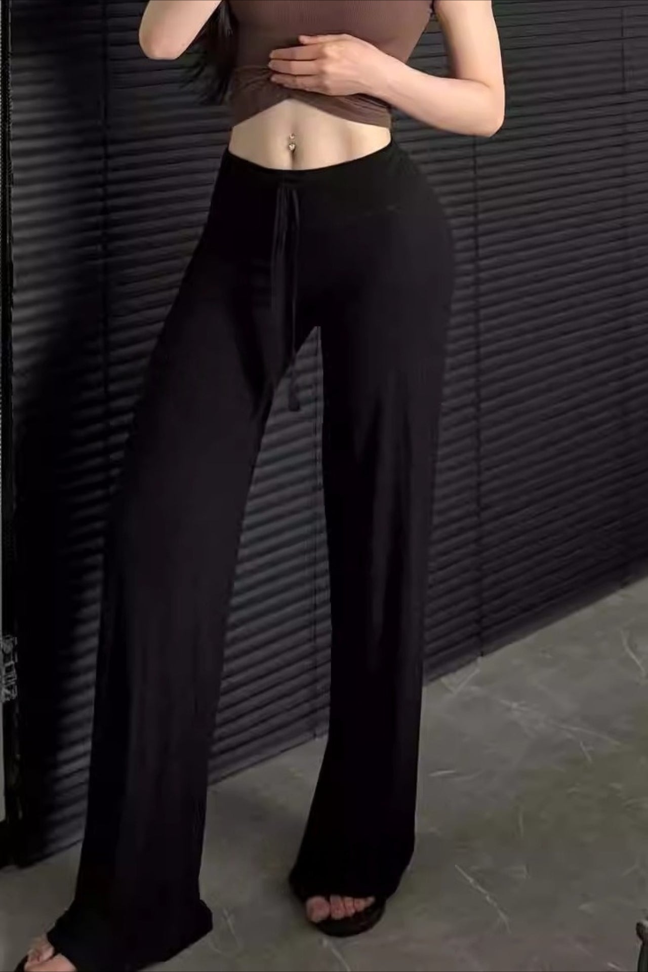 High Waist Soft Modal Wide Leg Slim Athletic Pants