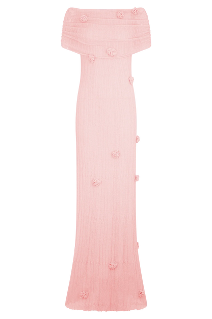 Brynn Orchid Knit Maxi Dress Pastel Pink