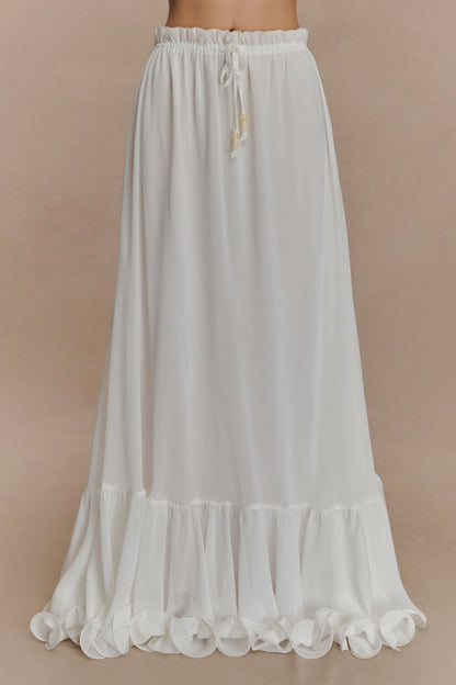 Carlie Chiffon Maxi Skirt Ivory