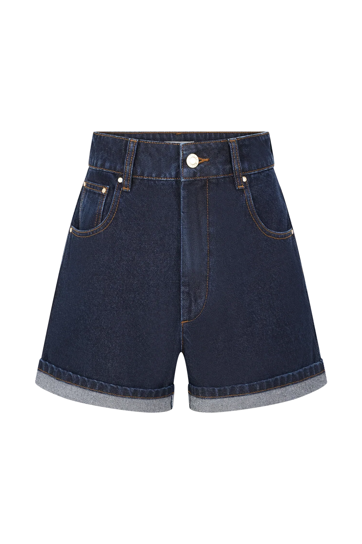 Carlene Cuffed Denim Shorts Indigo Blue