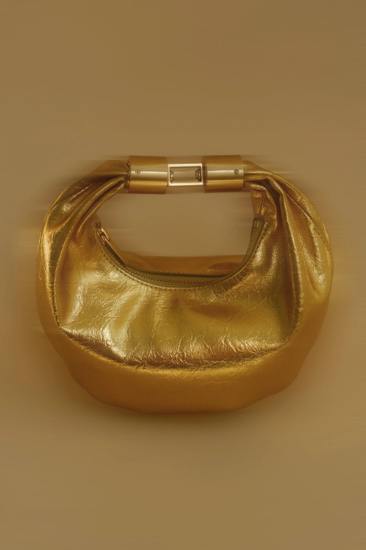 Bristol Mini Croissant Leather Bag Gold