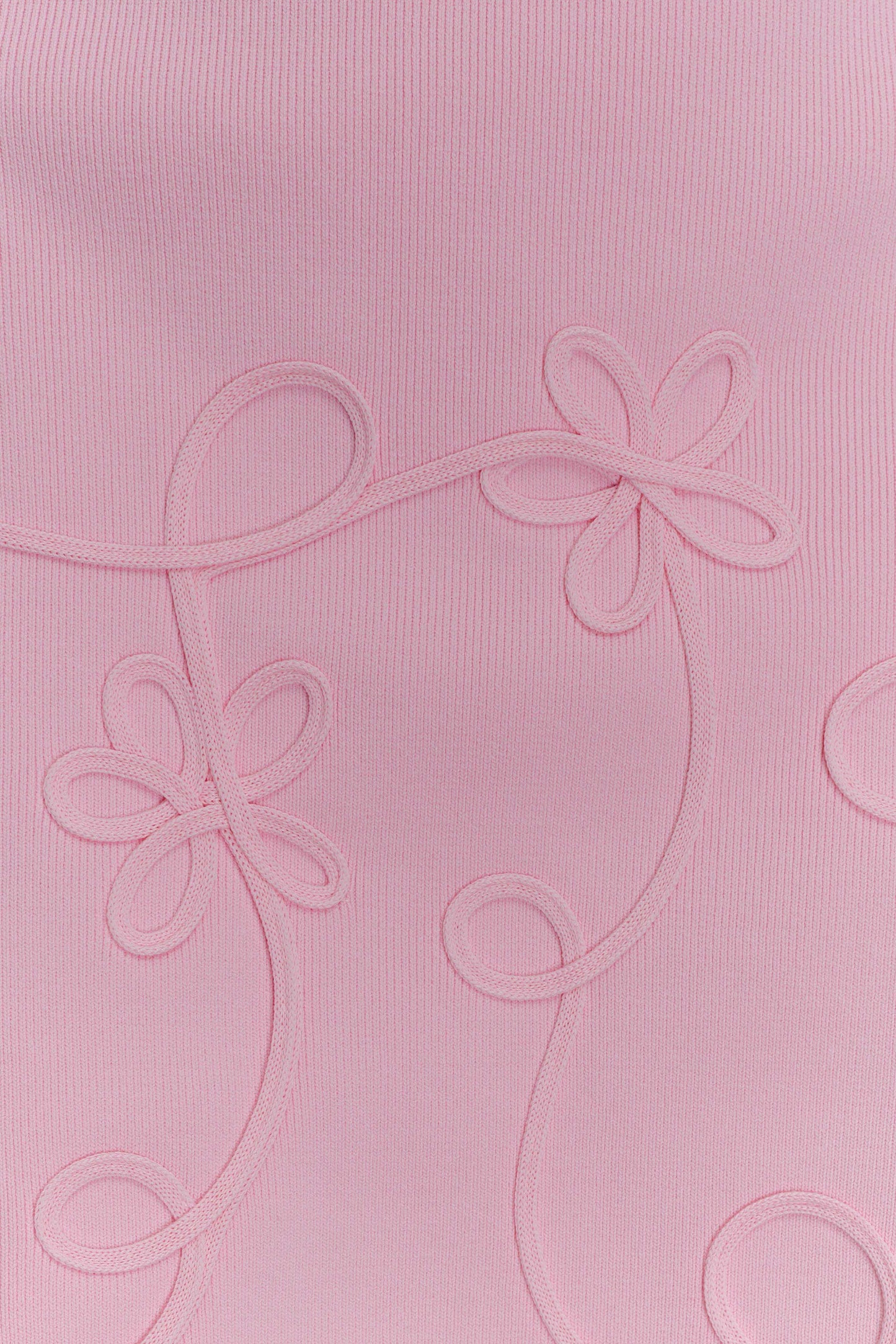 Brullo Embroidery Knit Mini Dress Baby Pink