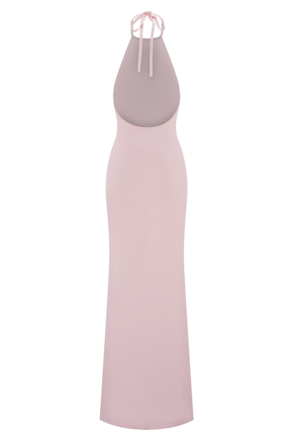 Brock Knit Halter Maxi Dress Baby Pink