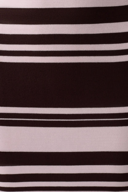 Brienne Stripe Midi Dress Pink Chocolate