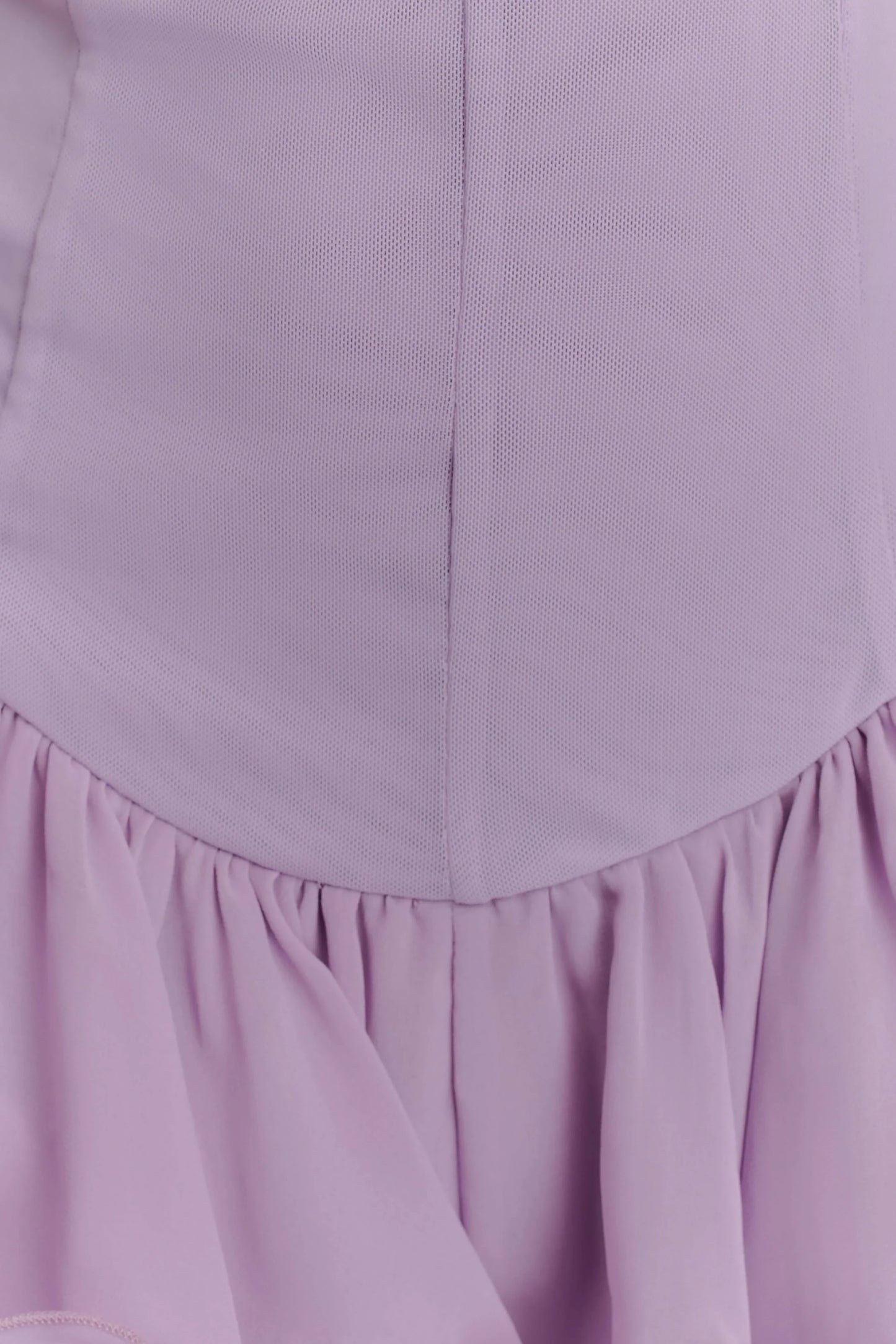 Calantha Ruffle Mesh Mini Dress Lilac