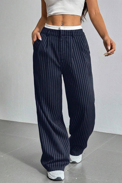 Low Rise Flared Office Chic Tailored Pants