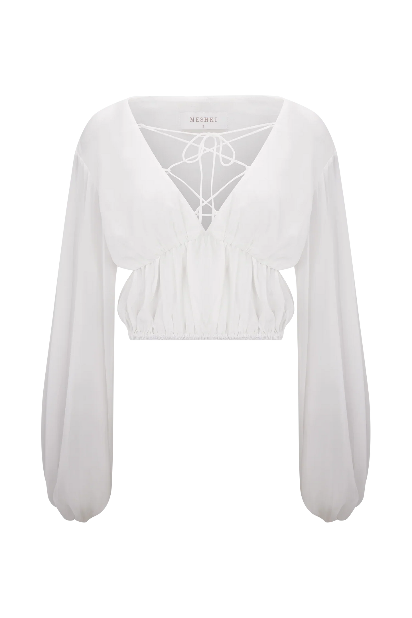 Carlie Chiffon Cross Tie Top Ivory