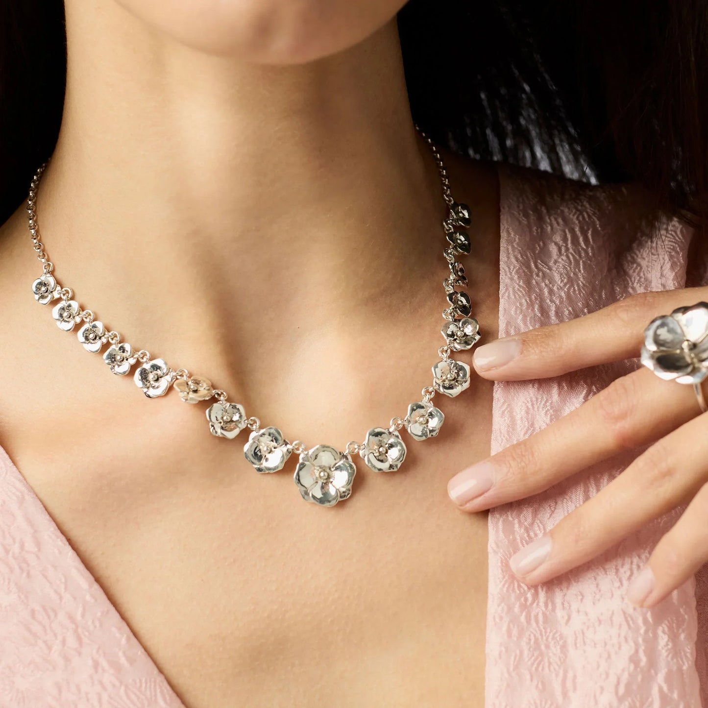 Bloom Demi Necklace - Silver