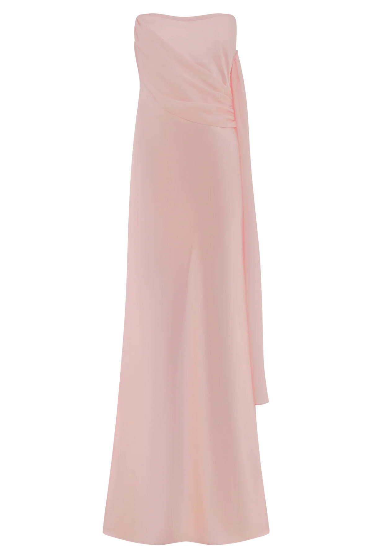 Carah Satin And Chiffon Maxi Dress Pale Pink