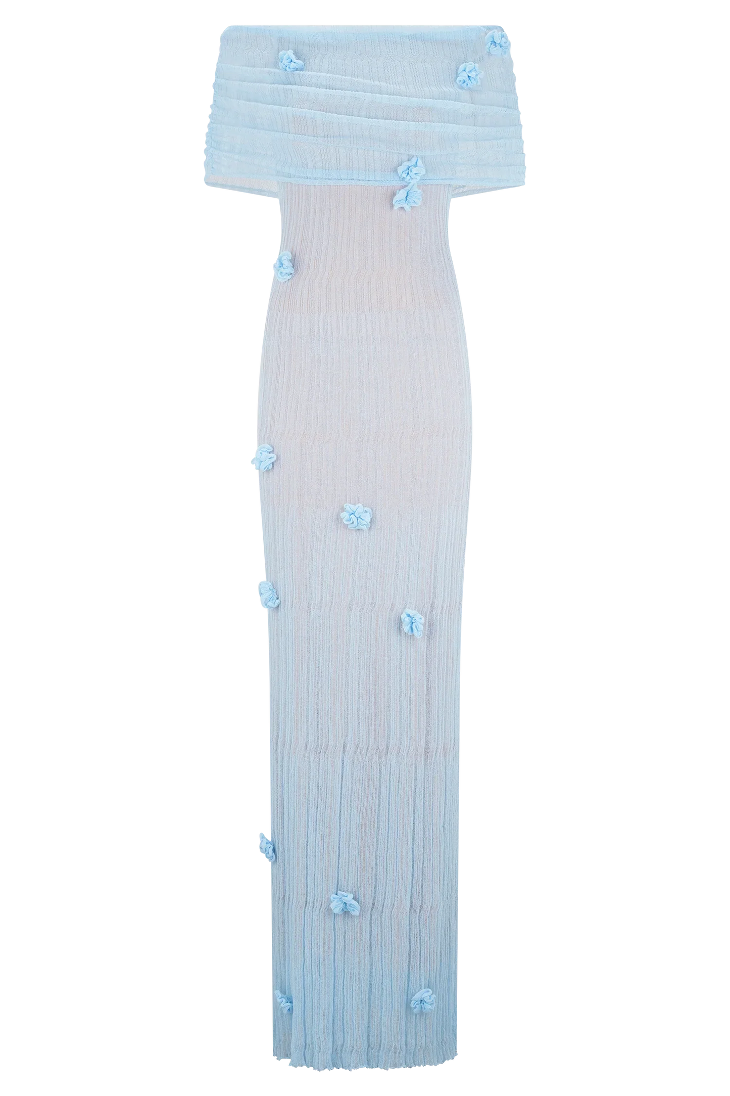 Brynn Orchid Knit Maxi Dress Baby Blue