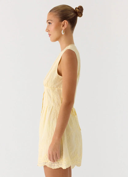 Burning Bright Mini Dress Butter Yellow