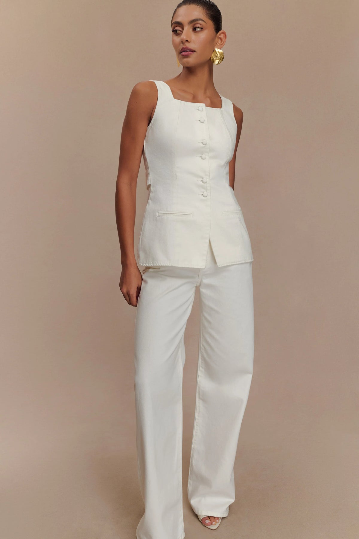 Caitlin Mid Rise Denim Jeans White
