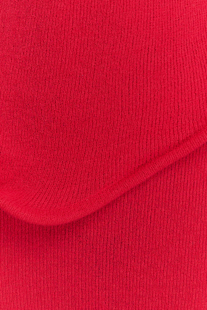 Caprice Halter Knit Maxi Dress Red