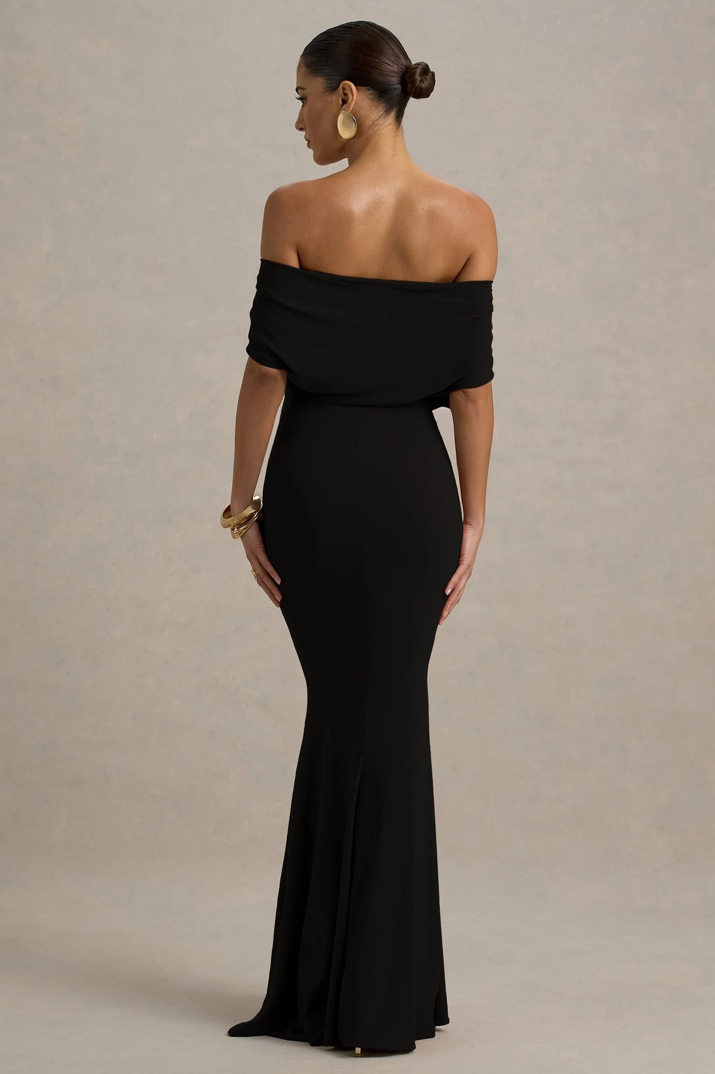 Bowden Black Bardot Maxi Dress