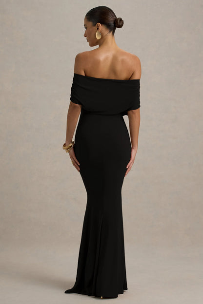 Bowden Black Bardot Maxi Dress