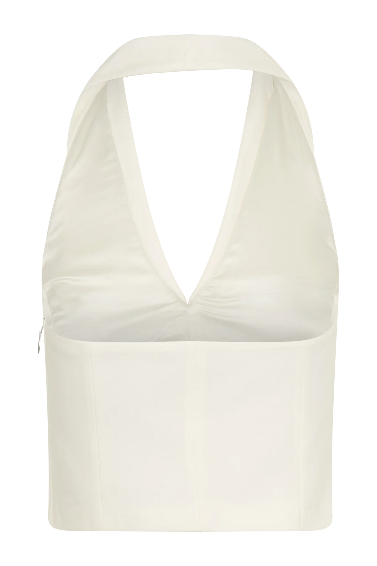 Calla Collared Sleeveless Halter Top Ivory