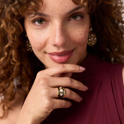 Tribeca Ring - Mixed Metal - Pearl