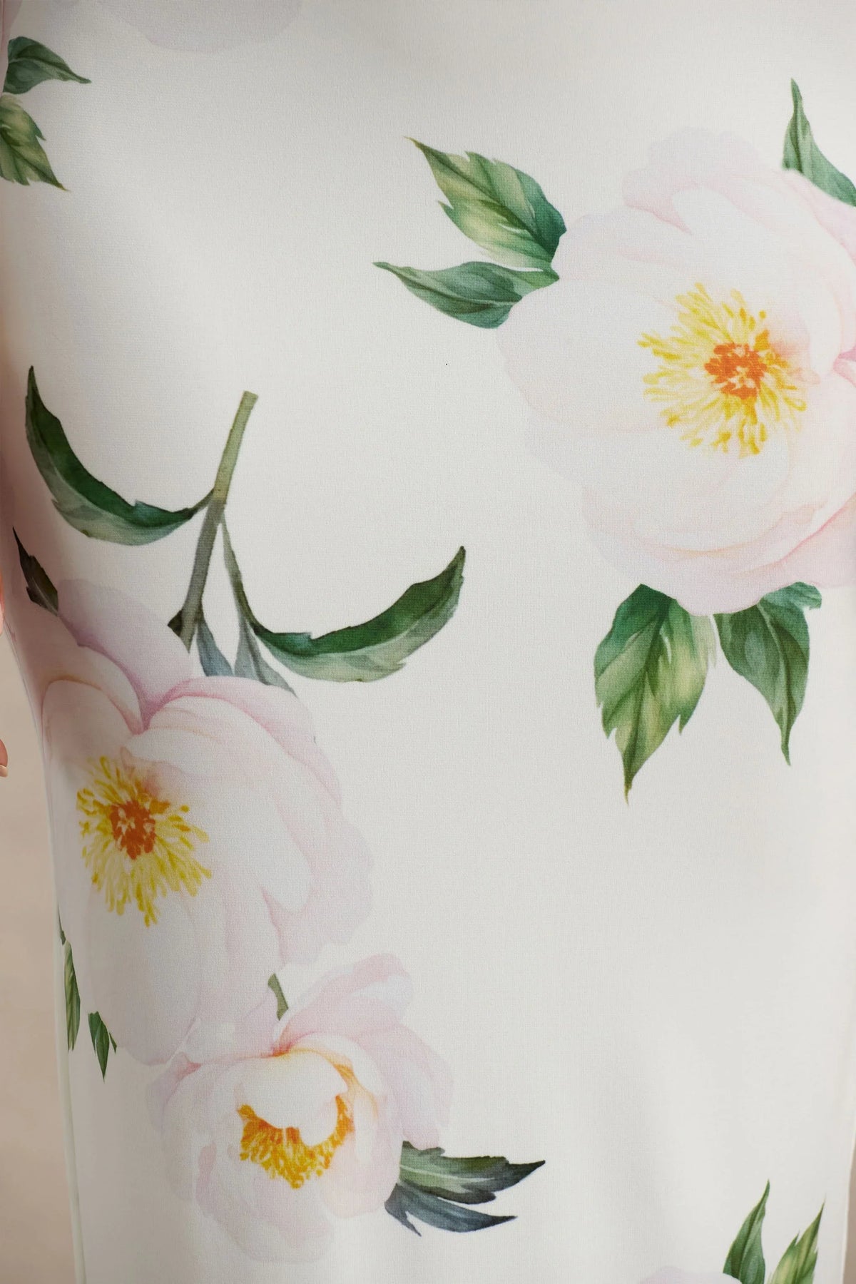Capri White Rose Print Bardot Neck Maxi Dress With Ruched Detailing