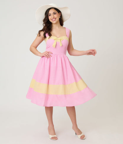 Barbie™ x Unique Vintage Picnic Pretty Gingham Swing Dress