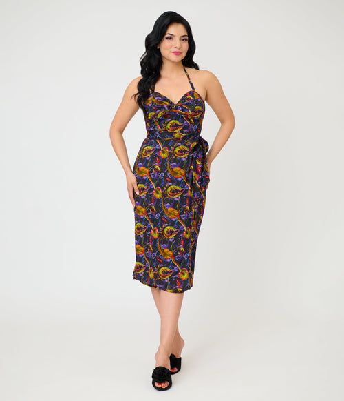 Unique Vintage Carnivorous Plants Leilani Sarong Dress