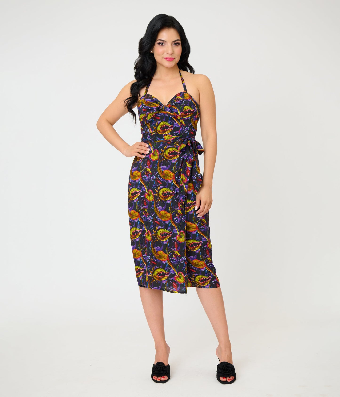 Unique Vintage Carnivorous Plants Leilani Sarong Dress
