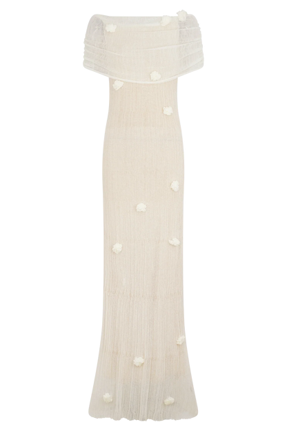 Brynn Orchid Knit Maxi Dress Ivory