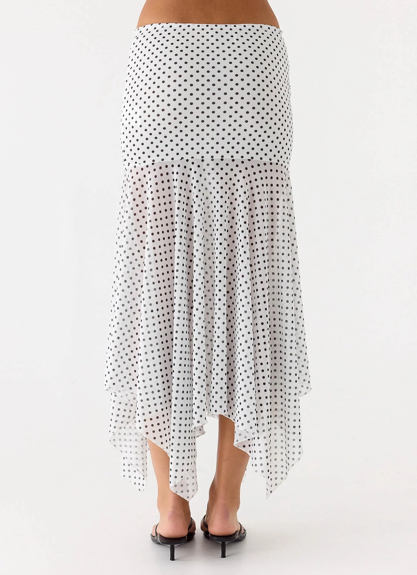 Buffy Maxi Skirt White Polkadot
