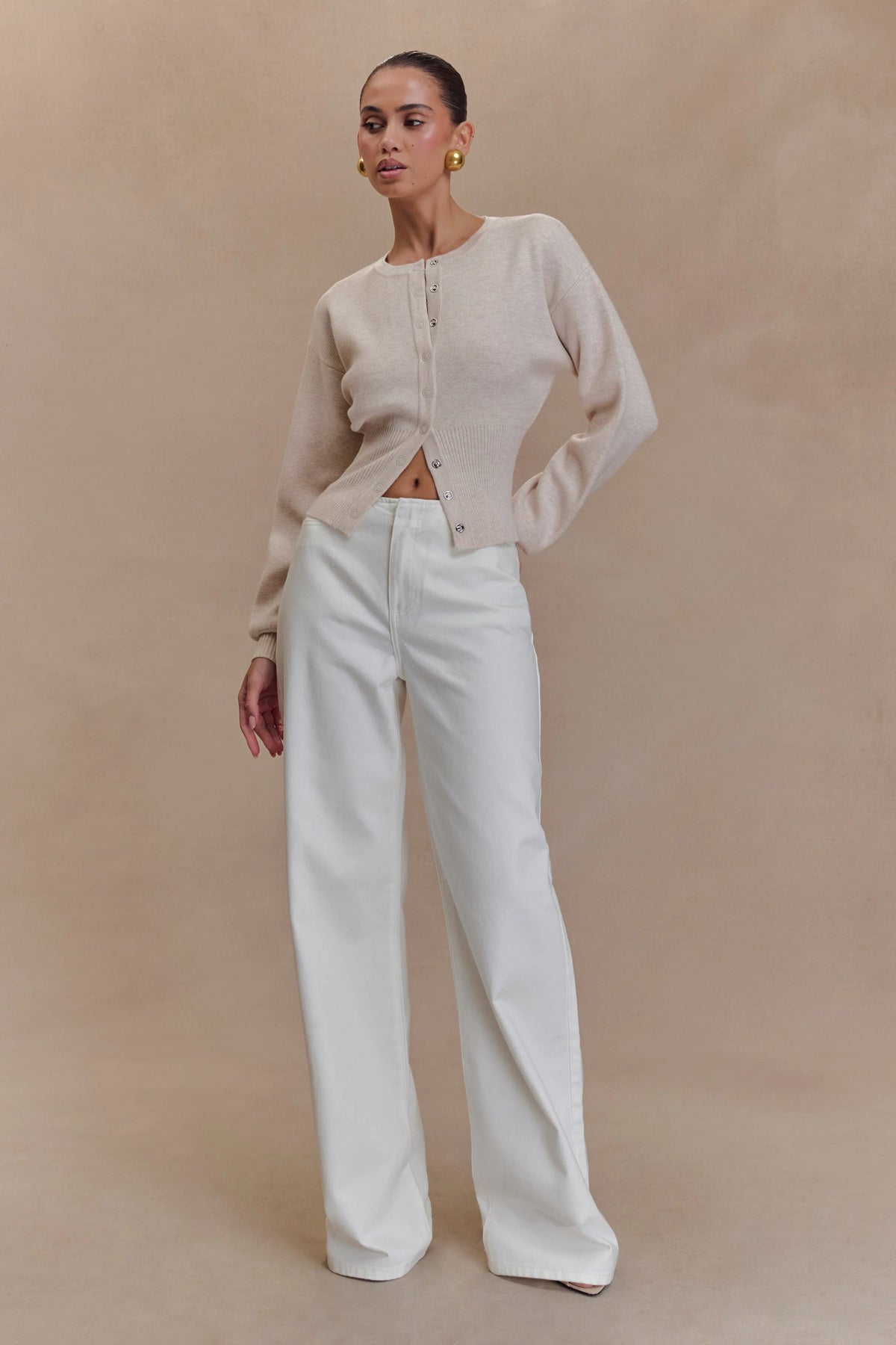 Caitlin Mid Rise Denim Jeans White