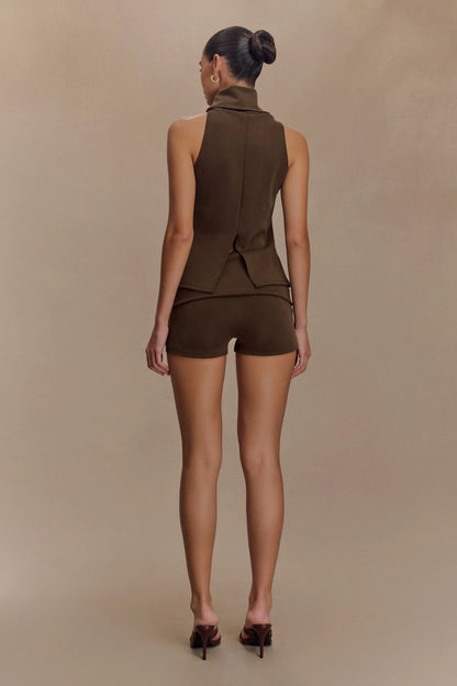 Birdie Fold Over Shorts Chocolate