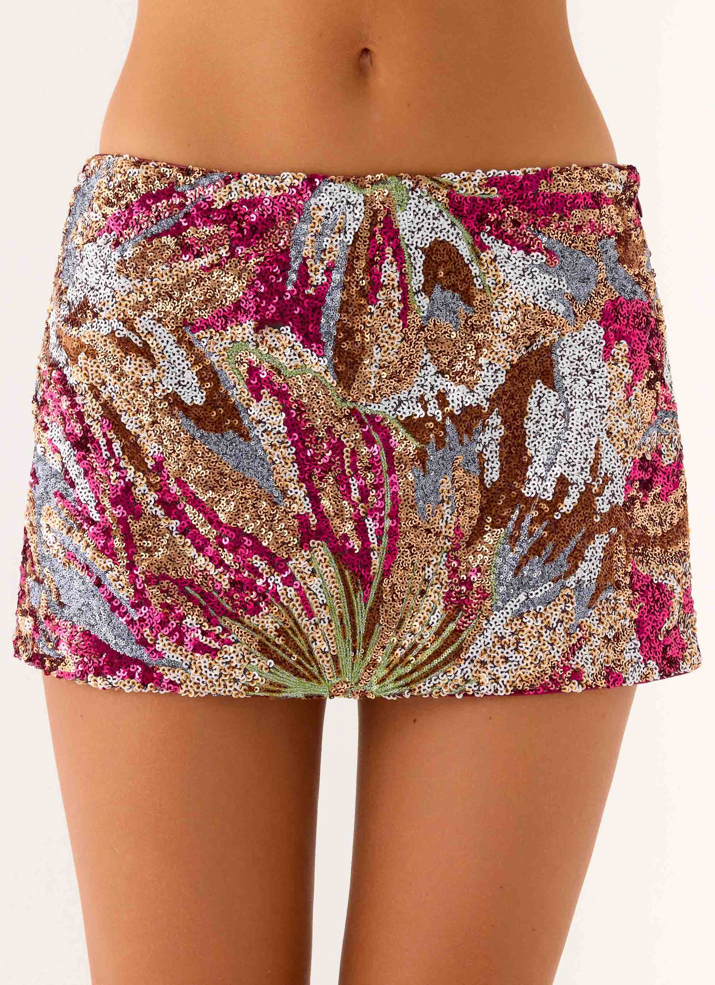 Bright Star Mini Skirt Floral Bead