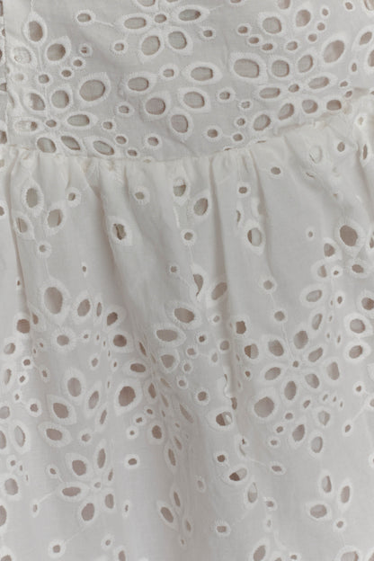 Carlina Broderie Mini Dress White