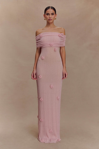 Brynn Orchid Knit Maxi Dress Pastel Pink