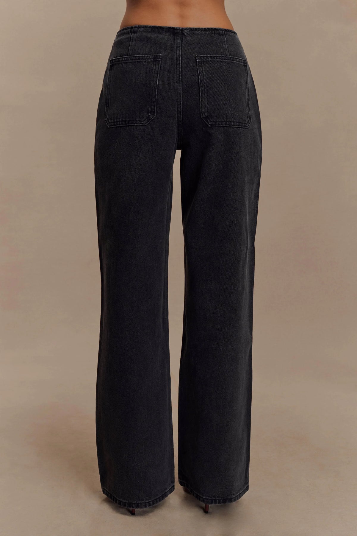 Caitlin Mid Rise Denim Jeans Washed Black