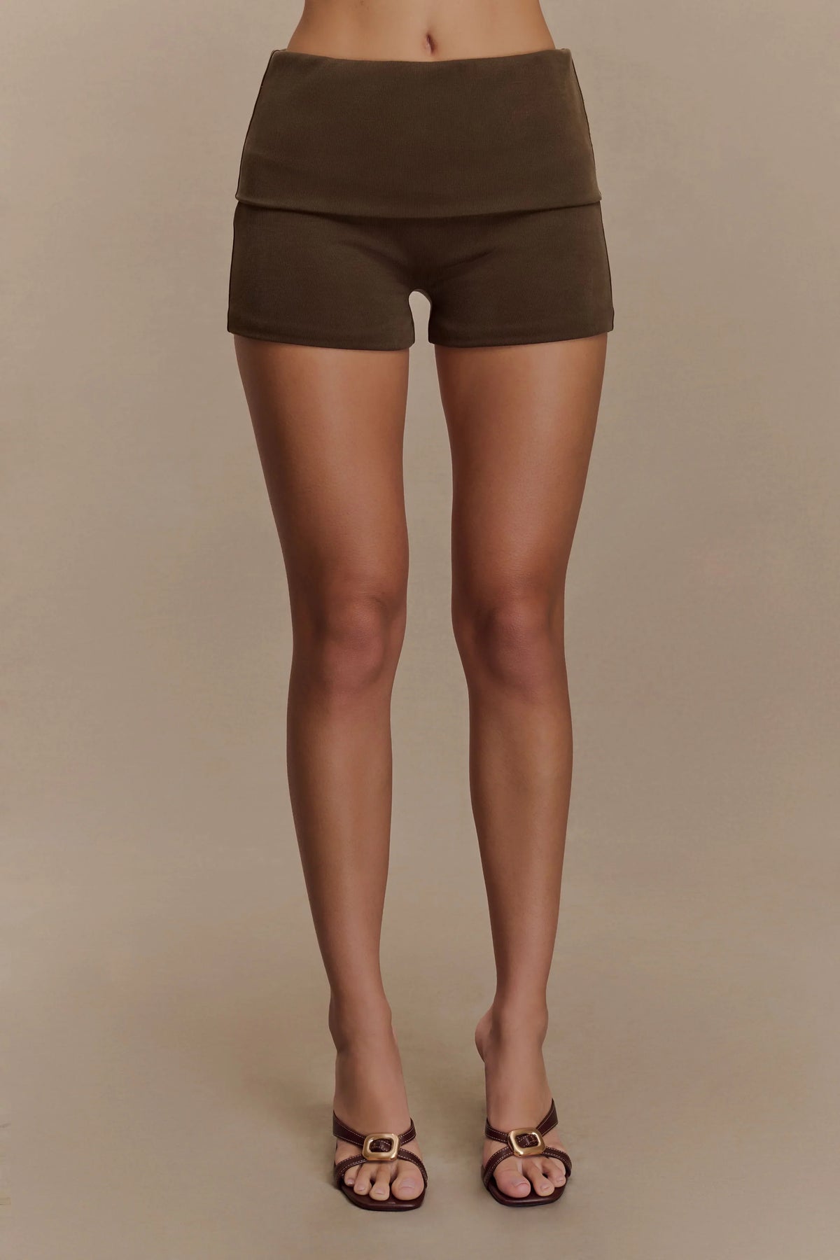 Birdie Fold Over Shorts Chocolate