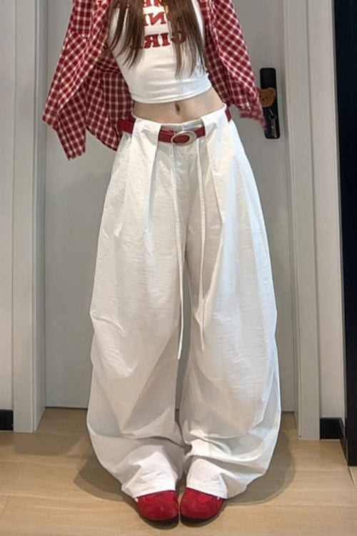 Vintage American Loose Slim Fit Wide Leg Cargo Pants