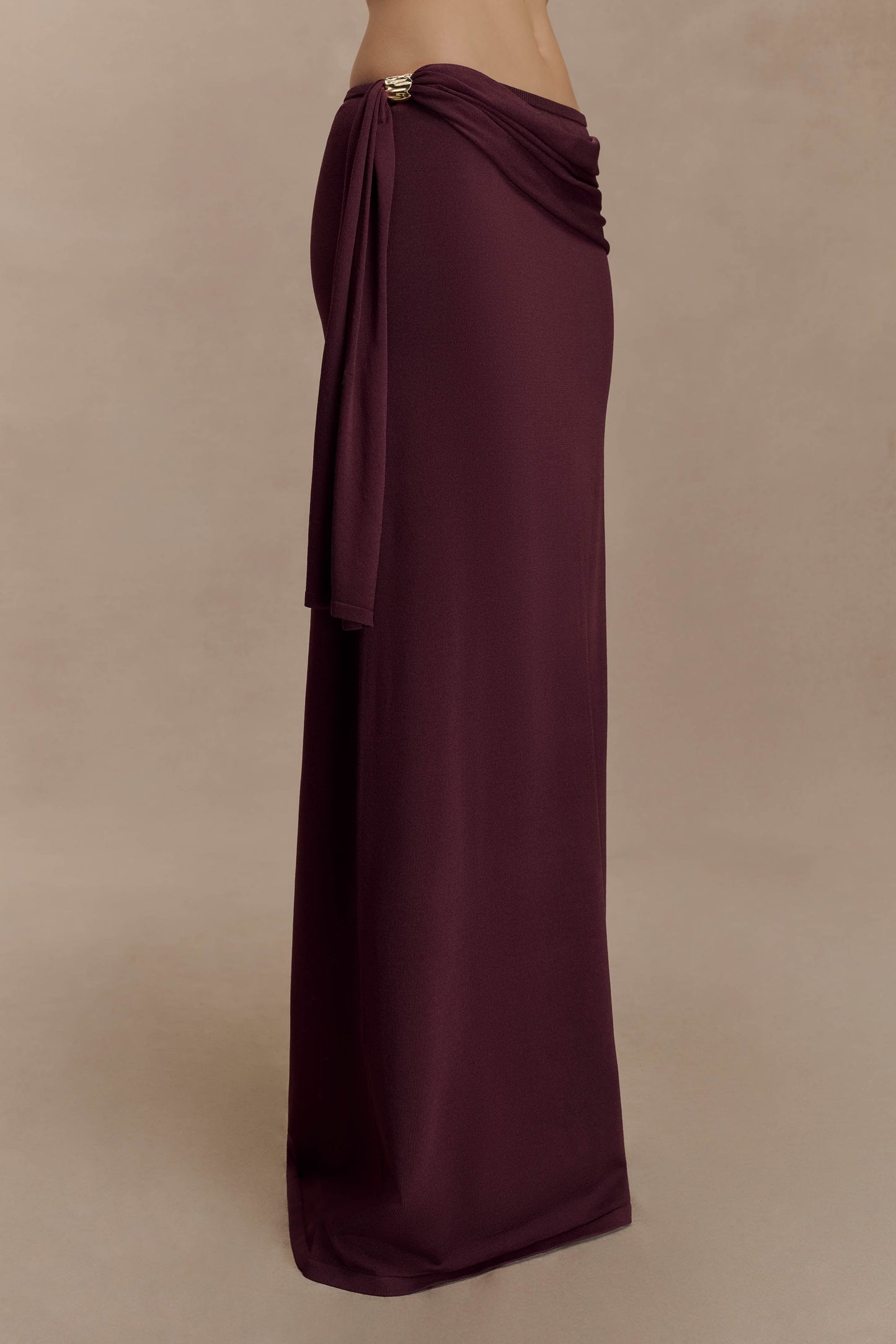 Bowie Low Rise Knit Maxi Skirt Dark Chocolate