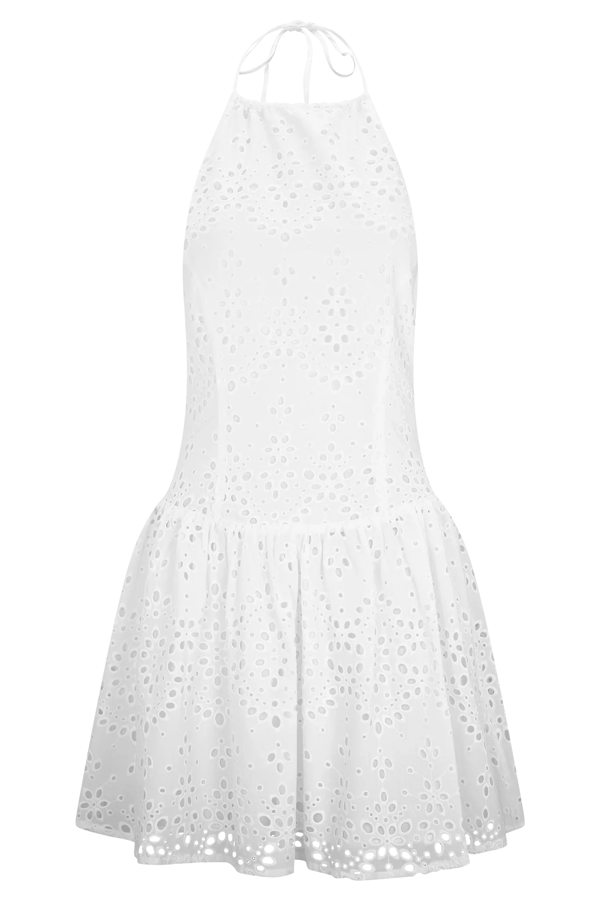 Carlina Broderie Mini Dress White