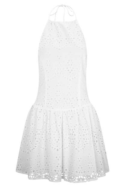 Carlina Broderie Mini Dress White