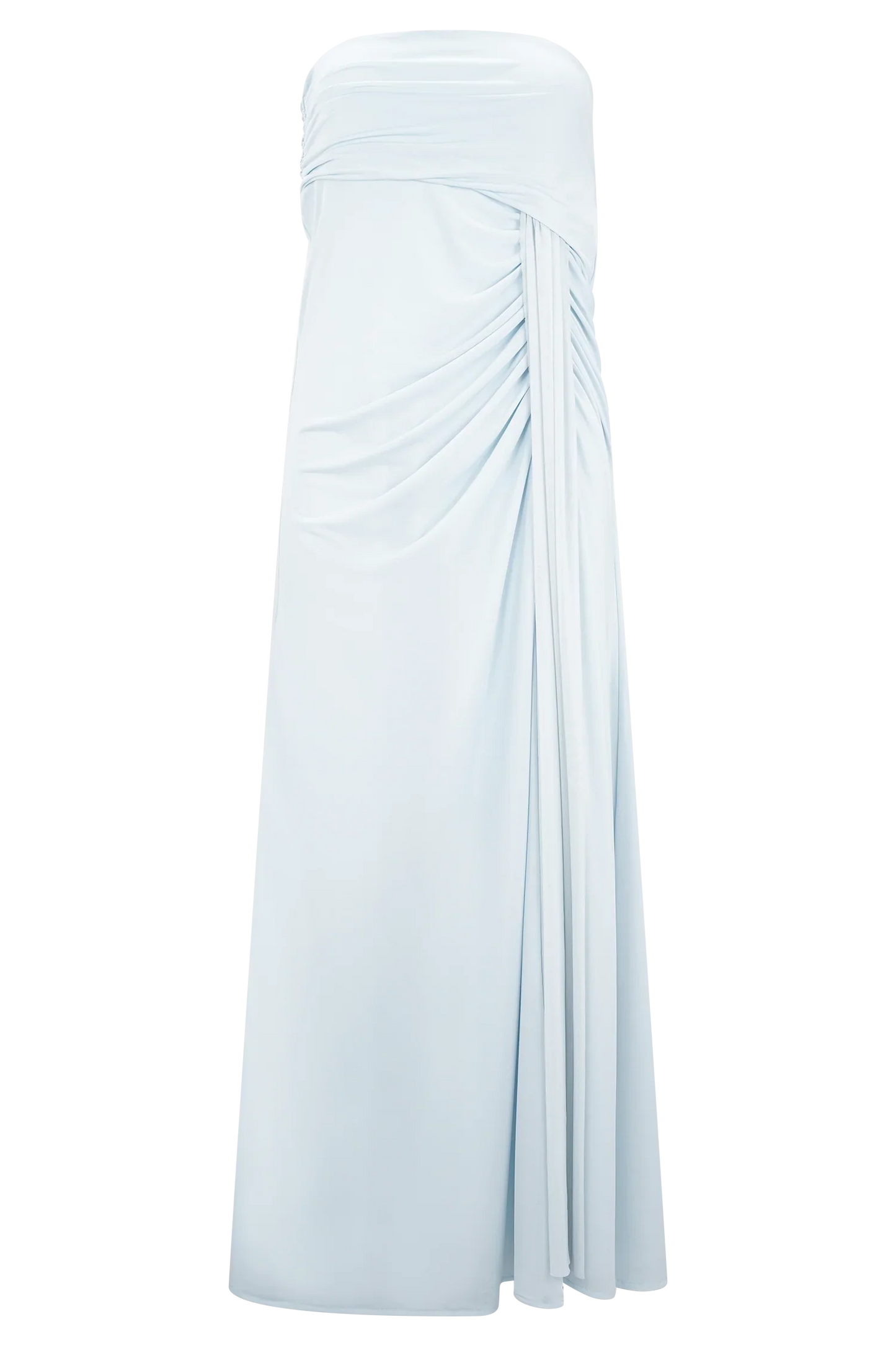 Calandra Slinky Maxi Skirt Pale Blue